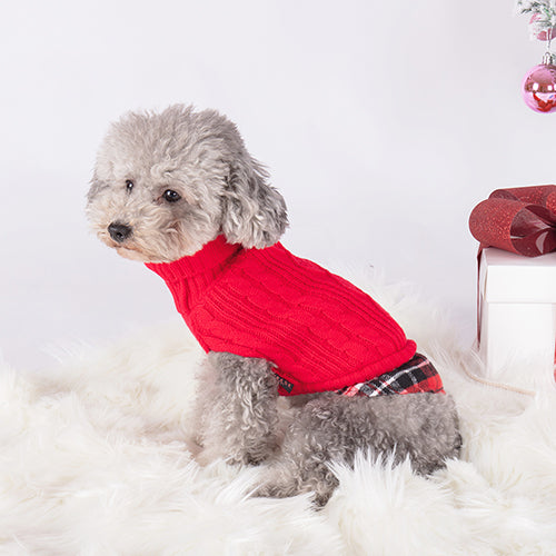 KYEESE Cable Knit Pullover Pet Sweater