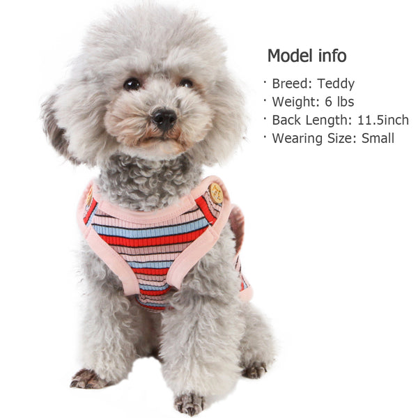 KYEESE Dog T Shirts Lightweight Stripe Cat Shirt Dog Vest Shirt Tank Top