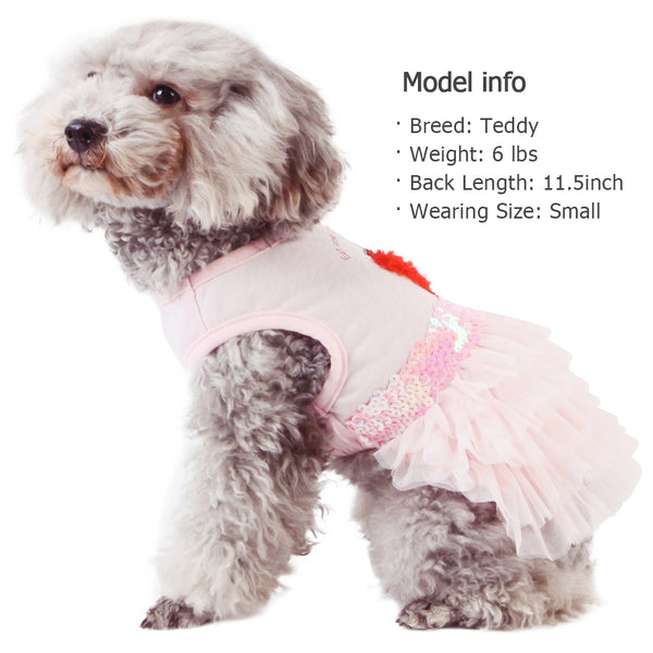 KYEESE Dog Dresses Princess Strawberry Dogs Dresses for Small/Medium Dogs Cat Dress
