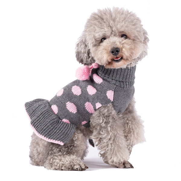 KYEESE Polka Dot Pet Sweater Dress