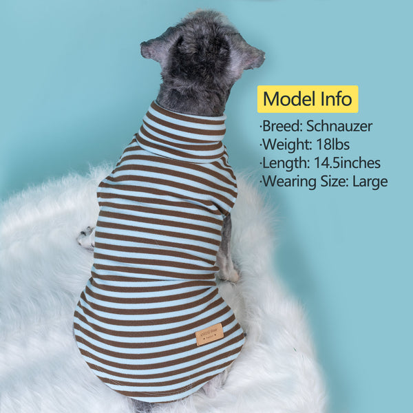 KYEESE 2Pack Dog Coat Warm Turtleneck Stretchy Dog Sweater Super Soft Material Stripe Dog Cold Weather Coat