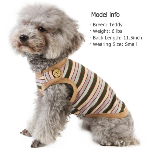 KYEESE Dog Shirt Breathable Dog T Shirts Lightweight Stripe Cat Shirt