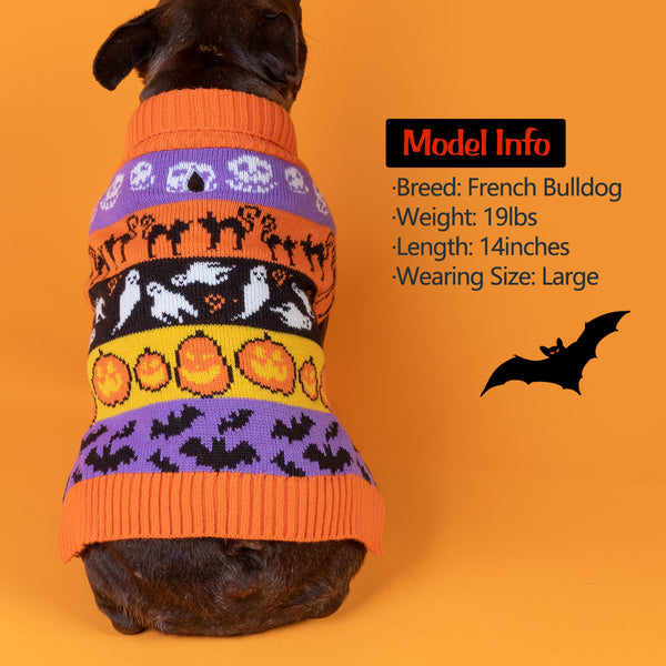 KYEESE Dog Sweaters Halloween Theme Dog Sweaters with Leash Hole for Small Medium Large Dogs Dog Clothes