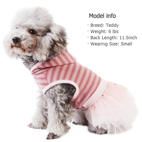 KYEESE Dog Hoodie Dress with Leash Hole Princess Dog Dresses with Star Printing