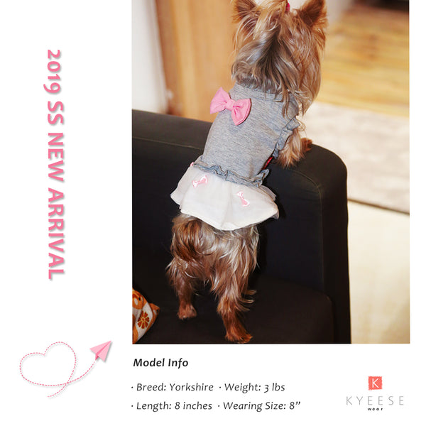 KYEESE Dog Dresses Pink Bowtie Pet Clothes Dogs Sundress Spring Summer Fashion