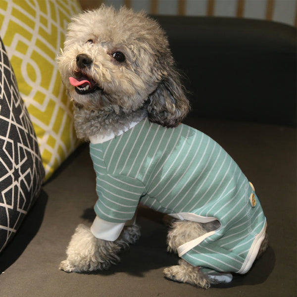 KYEESE CLASSIC MINT GREEN STRIPE DOG PAJAMA