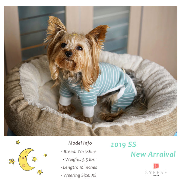 KYEESE Dog Pajamas Cotton Stretchable Dog Jumpsuit 4 Legs Strip PJS Spring Summer Pet Puppy Apparel