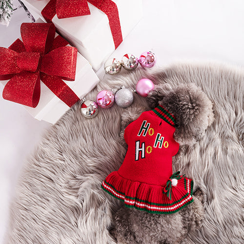 KYEESE Christmas Pet Sweater Dress