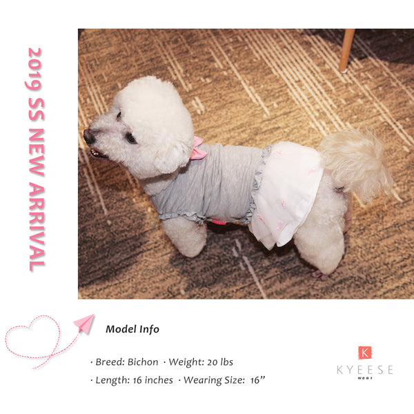KYEESE Dog Dresses Pink Bowtie Pet Clothes Dogs Sundress Spring Summer Fashion