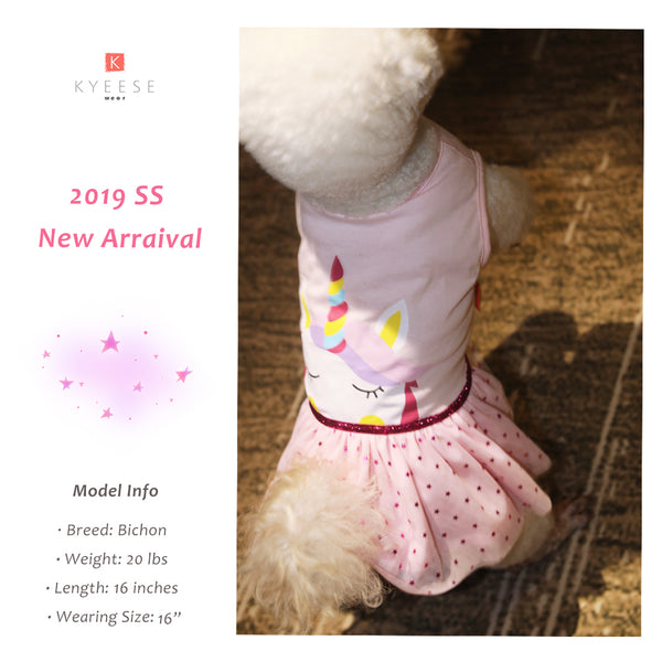 KYEESE Dog Unicorn Dress Princess Pet Apparel Dogs Wedding Dress Spring Summer Fashion