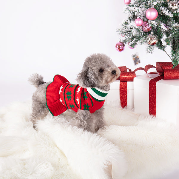 KYEESE Holiday Snowflake Pet Sweater Dress
