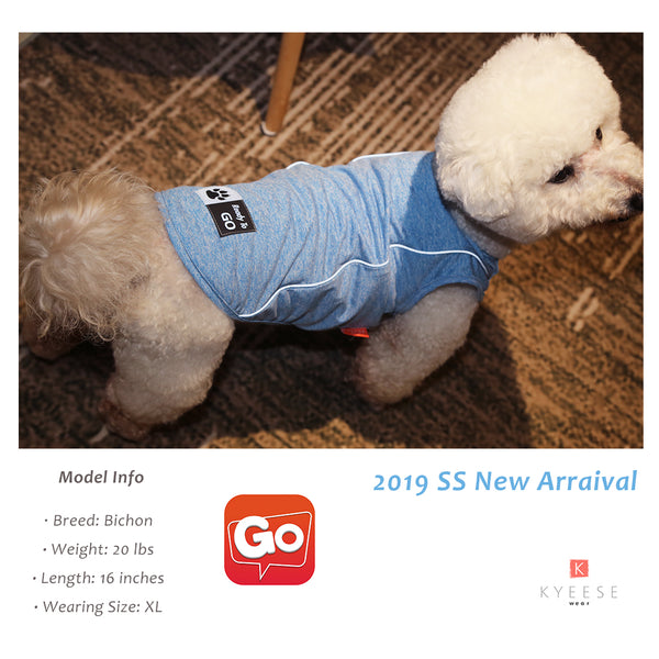 KYEESE Dog Shirt Sports Soft Breathable Dog T-shirt with Reflective Strip Tank Top Sleeveless Vest Pet Clothes