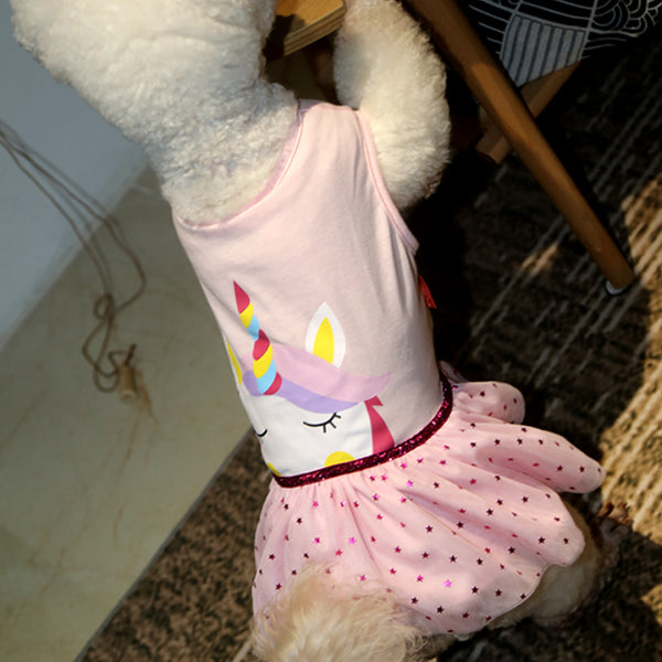 KYEESE Dog Unicorn Dress Princess Pet Apparel Dogs Wedding Dress Spring Summer Fashion