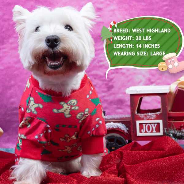 KYEESE Dog Pajamas Christmas Tree Gingerbread Man Dog Pjs Xmas Holiday Dog Onesie Stretchable Soft Material